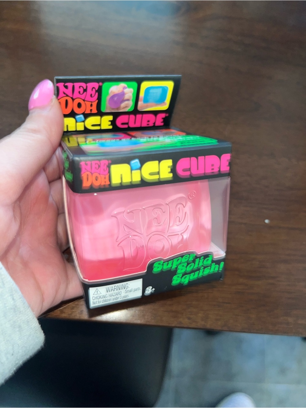 Pink Nice Cube Super Solid Squish Toy Needoh